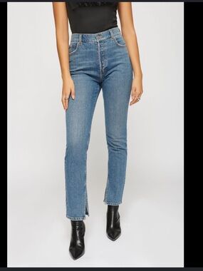 Dynamite Rosie Ultra High Waist Light Blue Jeans with Side Slit